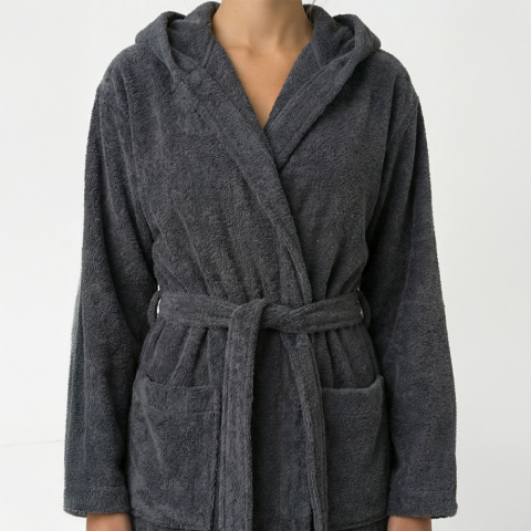 Kapüşonlu Bornoz S-M - Antrasit