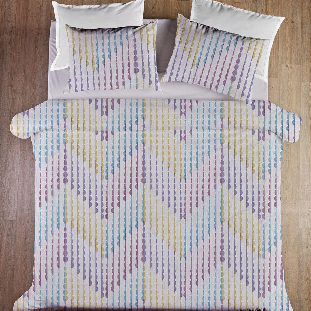 %100 Pamuk Saten Perle  Nevresim Takımı Ivory - Çift Kişilik - Fitted Çarşaf