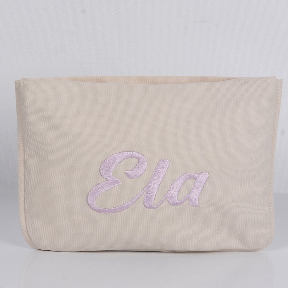 Kişiye Özel Küçük Biyeli Nakışlı Çanta Bej