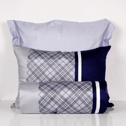 %100 Pamuk Saten Derek  Nevresim Takımı Lacivert - Çift Kişilik - Fitted Çarşaf