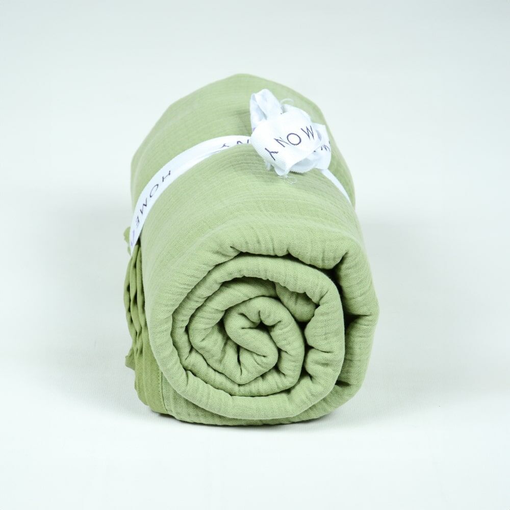 Biyeli Müslin Pike Fıstık Yeşili - King Size