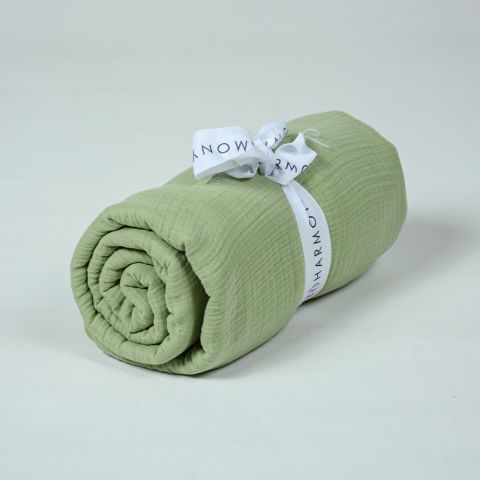 Biyeli Müslin Pike Fıstık Yeşili - King Size