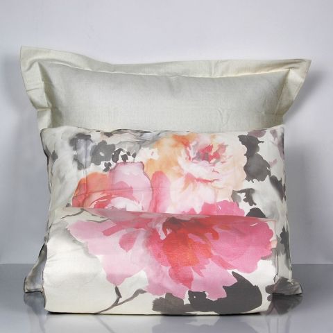 %100 Pamuk Saten Flora Dijital Nevresim Takımı Çift Kişilik - Düz Çarşaf