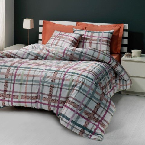 %100 Pamuk Saten Emily  Nevresim Takımı Fuşya - Çift Kişilik - Fitted Çarşaf