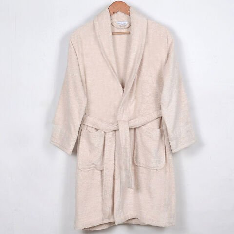Basic bambu elyafı bornoz doğal ve yumuşak günlük kullanım bornozu
