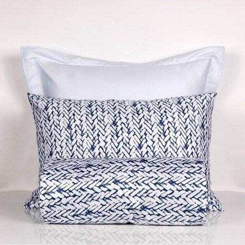 %100 Pamuk Saten Tricot  Nevresim Takımı Lacivert - Çift Kişilik - Düz Çarşaf