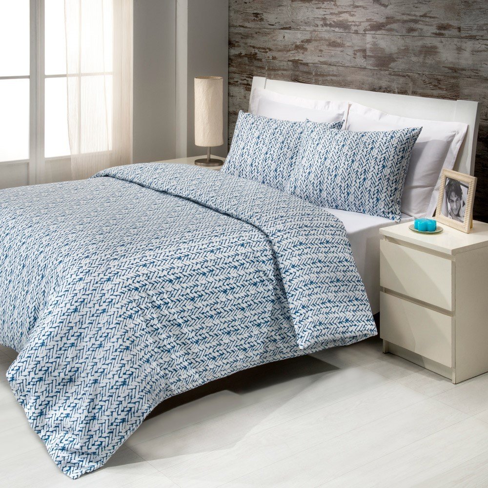 %100 Pamuk Saten Tricot  Nevresim Takımı Lacivert - Çift Kişilik - Fitted Çarşaf