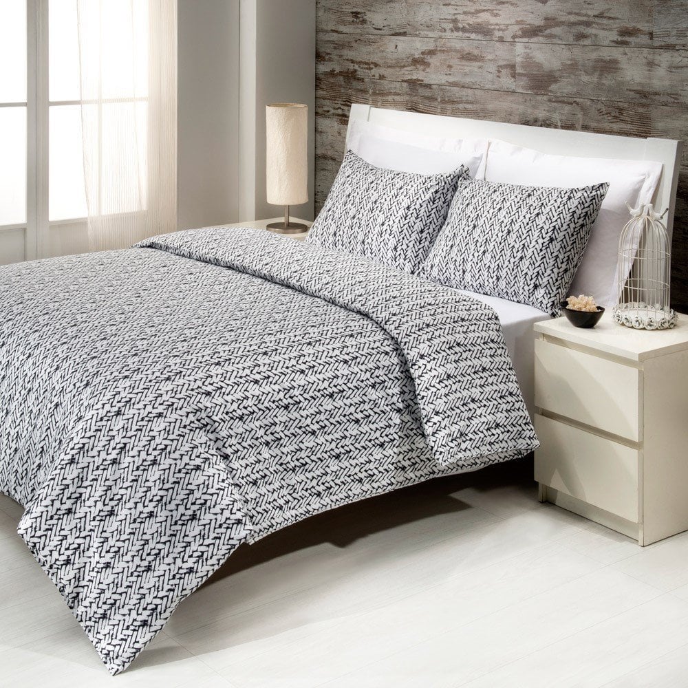 %100 Pamuk Saten Tricot  Nevresim Takımı Siyah - Çift Kişilik - Düz Çarşaf