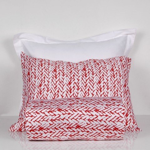 %100 Pamuk Saten Tricot  Nevresim Takımı Kırmızı - Çift Kişilik - Düz Çarşaf