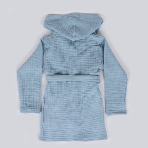 Çocuk Müslin Bornoz Mavi