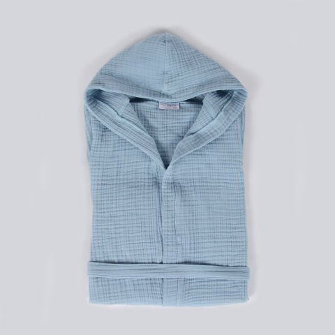 Çocuk Müslin Bornoz Mavi