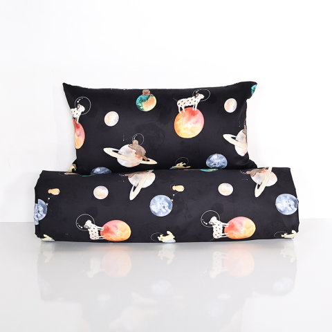 Galaxy Dog Bebek Mix And Match Siyah - Yastık Kılıfı