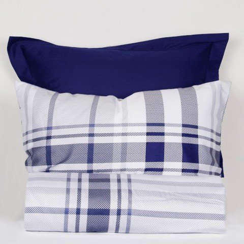 %100 Pamuk Saten Johnny  Nevresim Takımı Lacivert - Çift Kişilik - Fitted Çarşaf