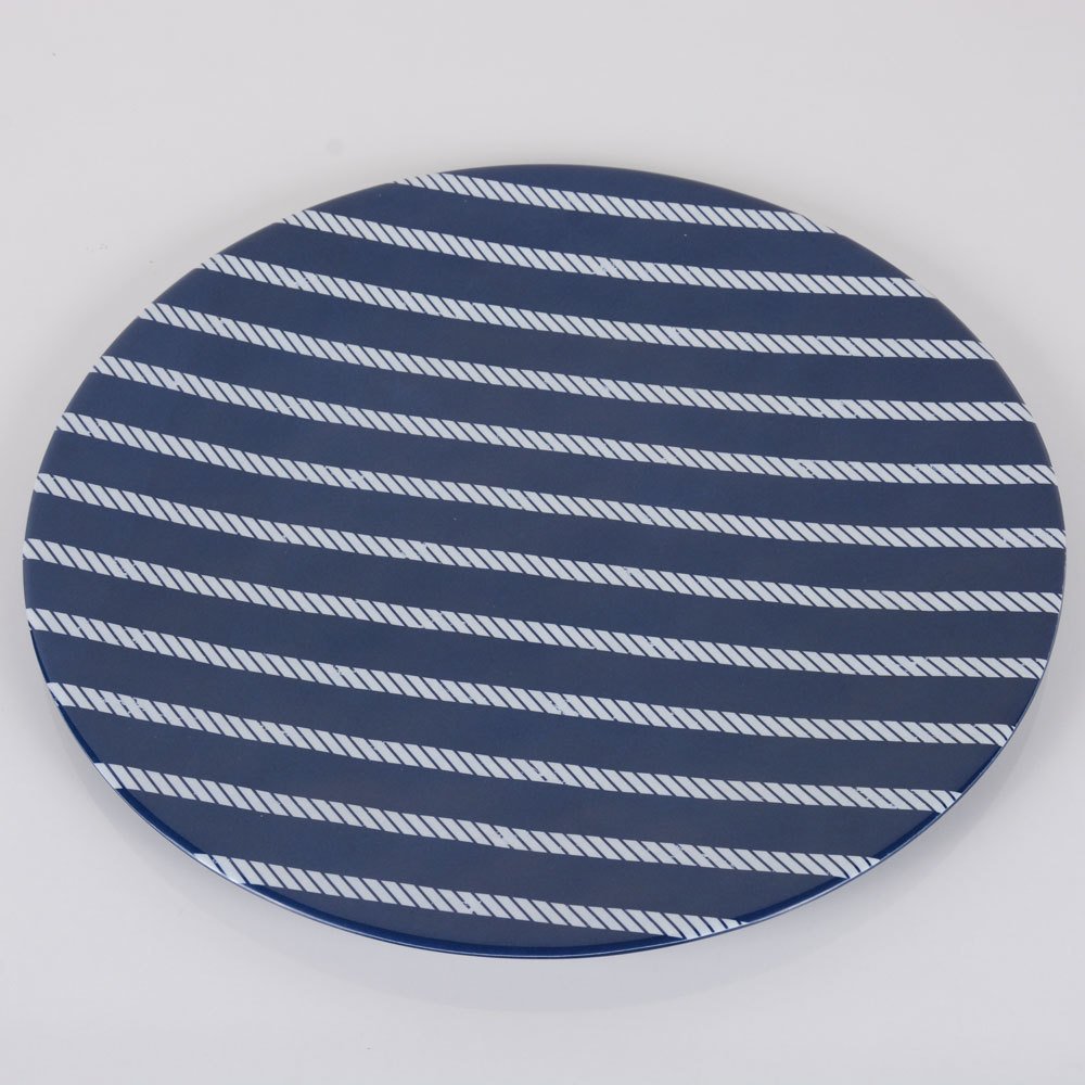 İndigo Yuvarlak Mika Tepsi 35 cm Dekoratif Aksesuar