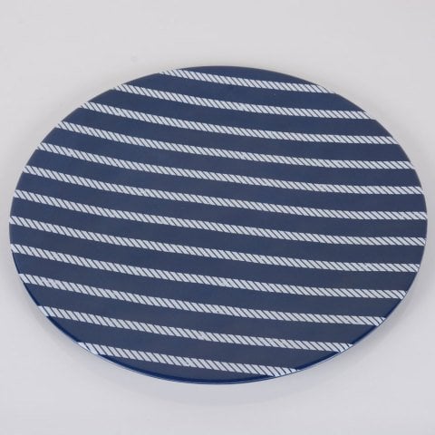 İndigo Yuvarlak Mika Tepsi 35 cm Dekoratif Aksesuar