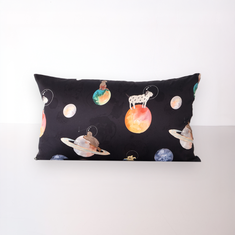 Galaxy Dog Bebek Mix And Match Siyah - Yastık Kılıfı