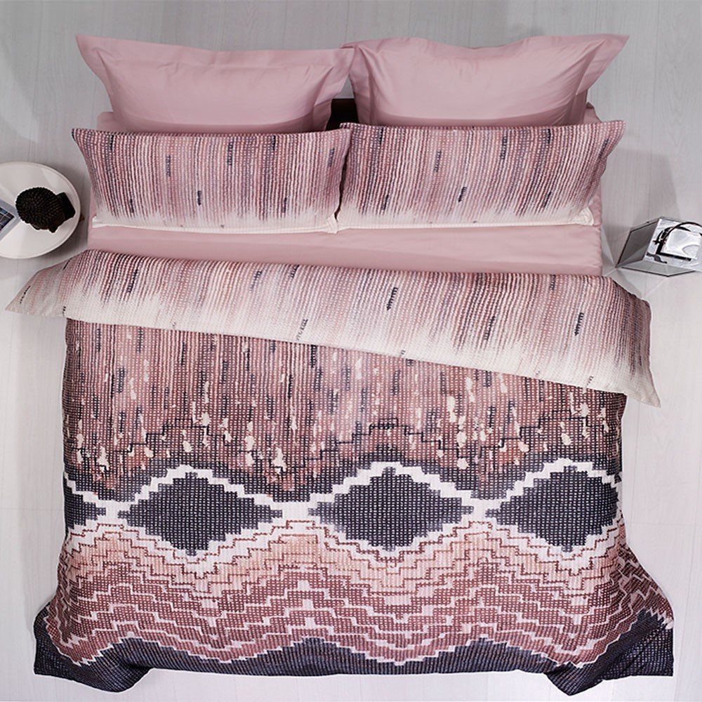 %100 Pamuk Saten Alma Dijital  Nevresim Takımı Orjinal - Çift Kişilik - Düz Çarşaf