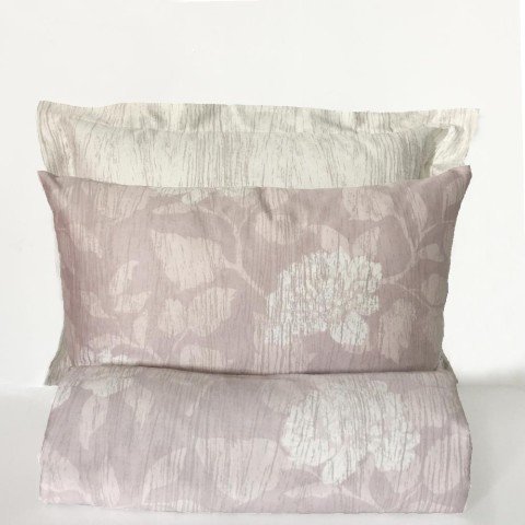 %100 Pamuk Saten İris  Nevresim Takımı Pembe - Çift Kişilik - Fitted Çarşaf