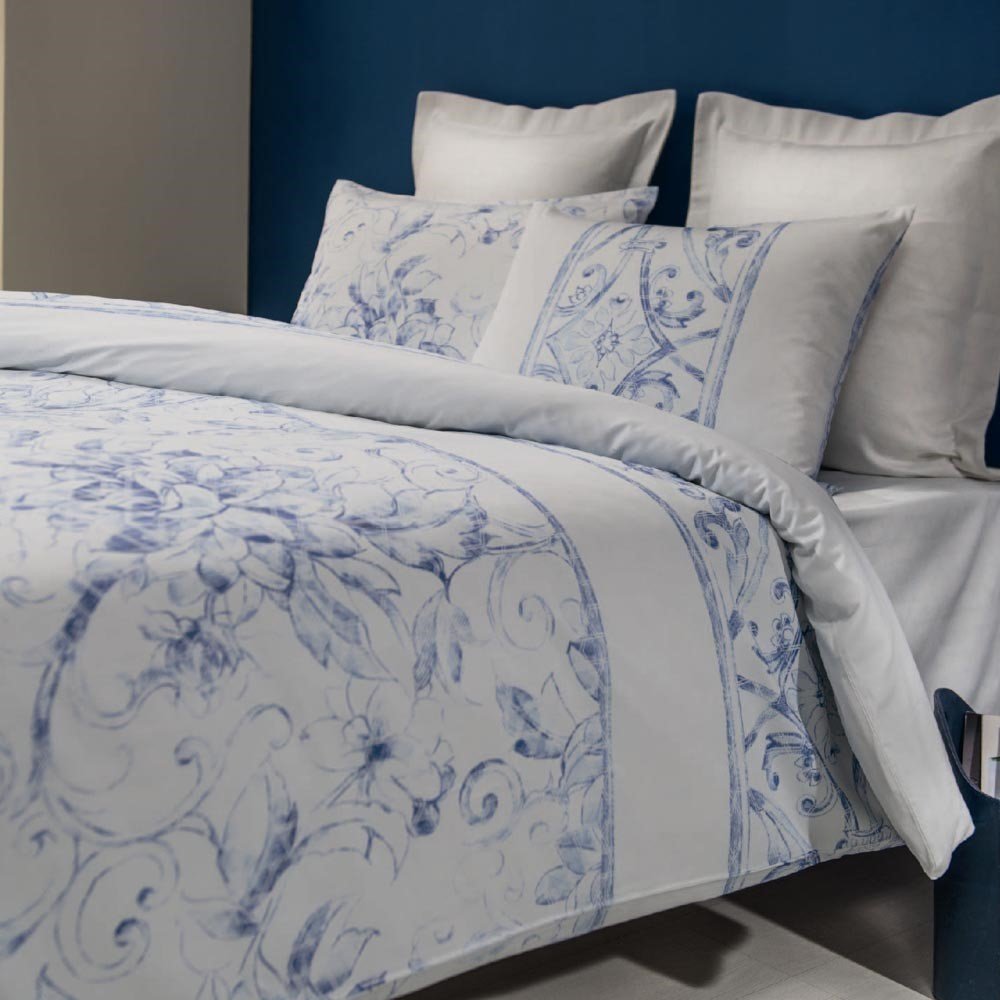 %100 Pamuk Saten Jean  Nevresim Takımı Mavi - Çift Kişilik - Fitted Çarşaf