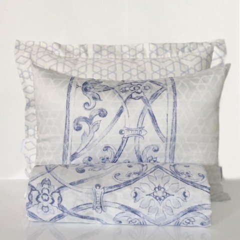 %100 Pamuk Saten Jean  Nevresim Takımı Mavi - Çift Kişilik - Fitted Çarşaf