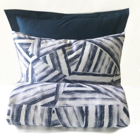 %100 Pamuk Saten Freddy  Nevresim Takımı Lacivert - Çift Kişilik - Düz Çarşaf