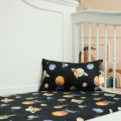 Galaxy Cat Bebek Mix And Match Nevresim Takımı Kedi Desenli Yumuşak Bebek Nevresimi