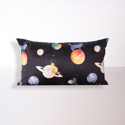 Galaxy Cat Bebek Mix And Match Siyah - Yastık Kılıfı