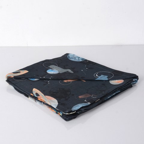 Galaxy Cat Müslin Çok Amaçlı Örtü Beyaz - 30x30*3