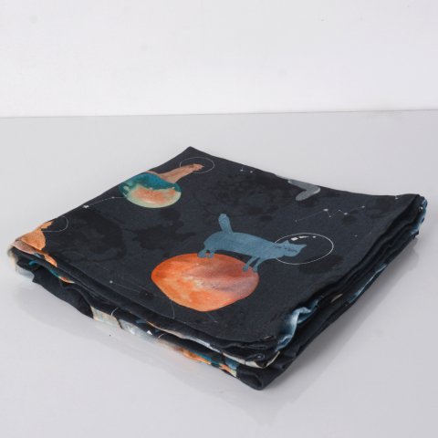 Galaxy Cat Müslin Çok Amaçlı Örtü