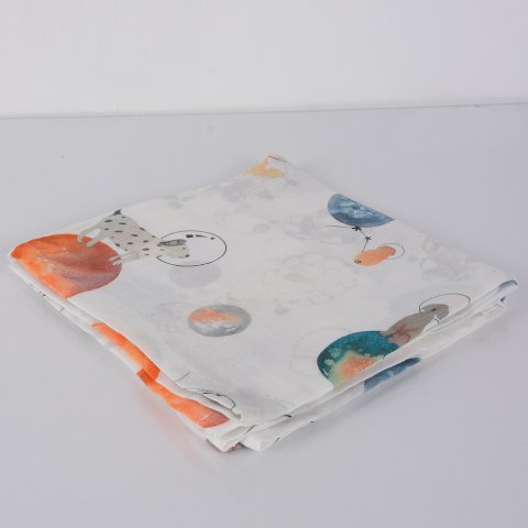 Galaxy Dog Müslin Çok Amaçlı Örtü Beyaz - 120x120