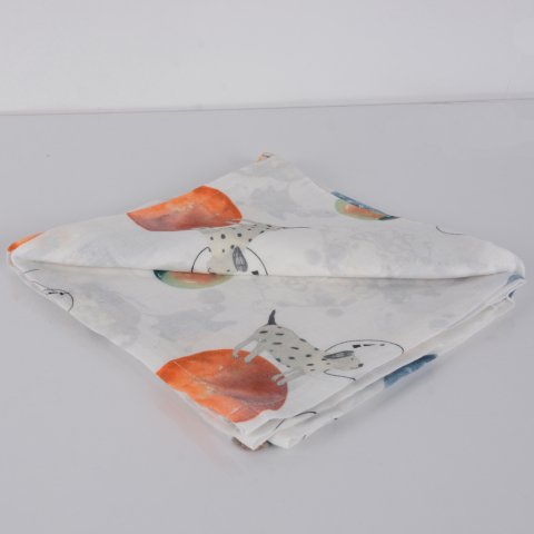 Galaxy Dog Müslin Çok Amaçlı Örtü Beyaz - 90x90
