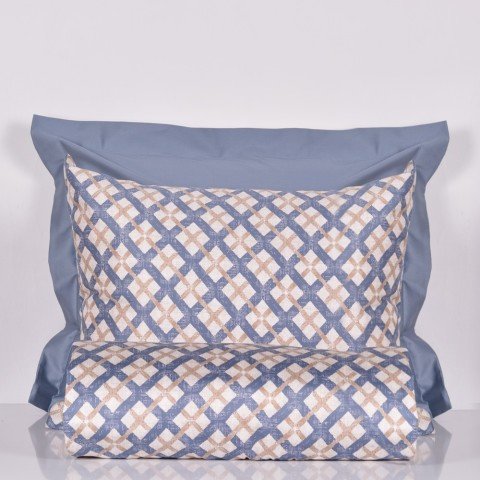 % Pamuk Saten Carter  Nevresim Takımı Mavi - Çift Kişilik - Düz Çarşaf