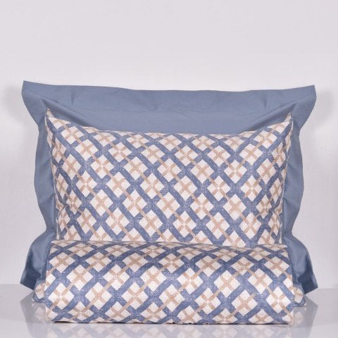 % Pamuk Saten Carter  Nevresim Takımı Mavi - Çift Kişilik - Fitted Çarşaf