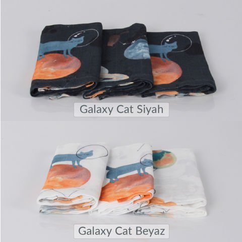 Seçmeli 3 Adet 30x30 cm Müslin Ağız Bezi Seti Bebek Bakım