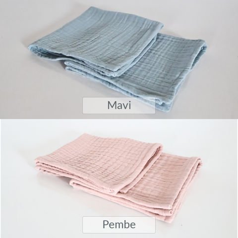 Seçmeli 2 Adet 35x35 cm 4 Kat Müslin Ağız Bezi Bebek Bakım Seti