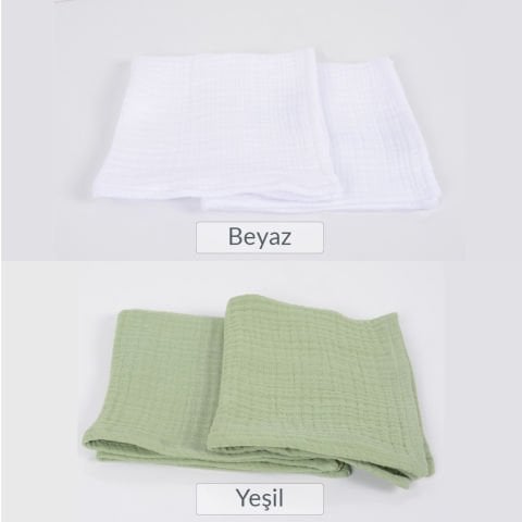 Seçmeli 2 Adet 35x35*2 Müslin Ağız Bezi