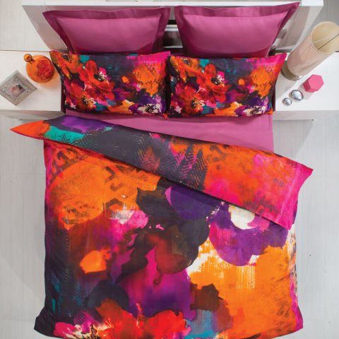 %100 Pamuk Saten Gypsy Dijital  Nevresim Takımı Orjinal - Çift Kişilik - Düz Çarşaf