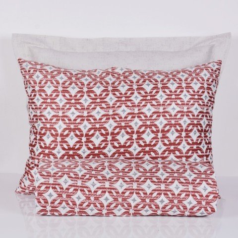 %100 Pamuk Saten Manu  Nevresim Takımı Bordo - Çift Kişilik - Fitted Çarşaf