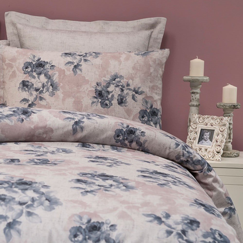 %100 Pamuk Saten Lina  Nevresim Takımı Pembe - Çift Kişilik - Fitted Çarşaf