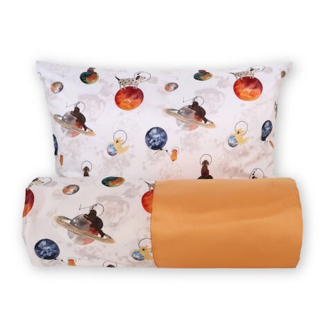 Galaxy Dog Tek Kişilik Çok Renkli Yumuşak Nevresim Takımı Home Harmony