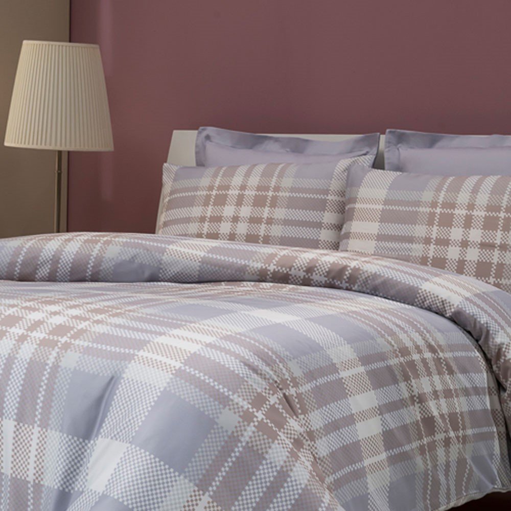 %100 Pamuk Saten Scott  Nevresim Takımı Mavi - Çift Kişilik - Fitted Çarşaf