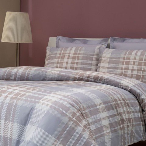 %100 Pamuk Saten Scott  Nevresim Takımı Mavi - Çift Kişilik - Fitted Çarşaf