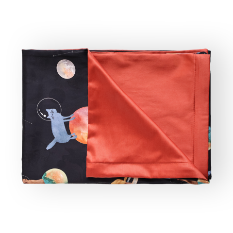 Galaxy Cat Tek Kişilik Nevresim Takımı Siyah - Nevresim Takımı