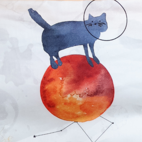 Galaxy Cat Tek Kişilik Nevresim Takımı Beyaz - Nevresim Takımı