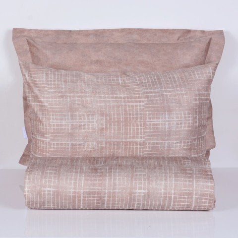 %100 Pamuk Saten Ozzy  Nevresim Takımı Pembe - Çift Kişilik - Düz Çarşaf