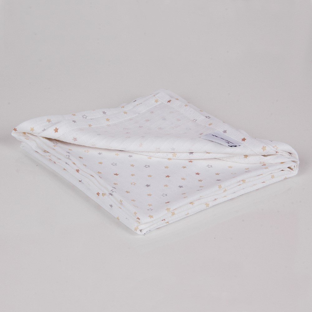 Müslin Çok Amaçlı Örtü Yıldız - 100x100