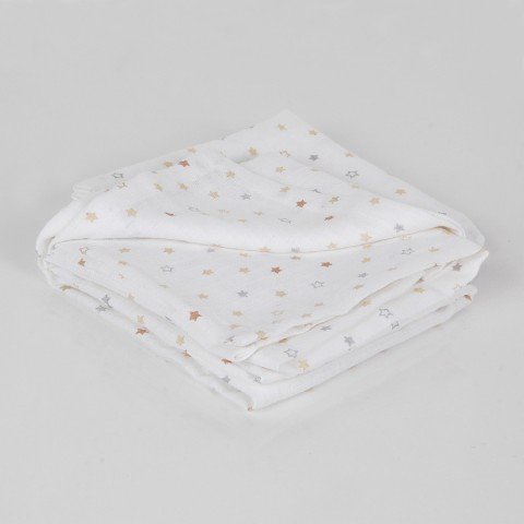 Müslin Çok Amaçlı Örtü Yıldız - 65x65*2
