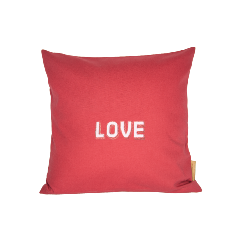 Love 5 cm Nakışlı Panama Kırlent Dekoratif Salon Yastığı Home Harmony