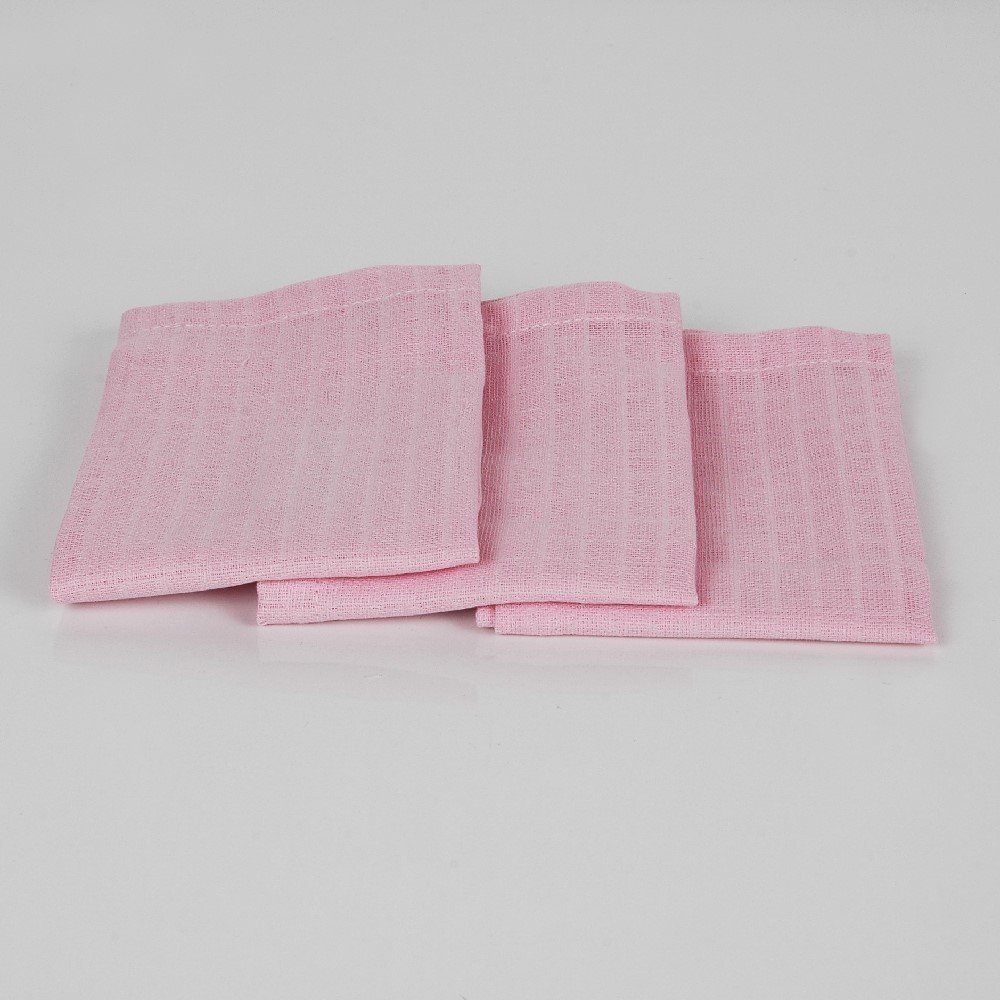 Pembe Renk 30x30 cm 3'lü Mutfak Temizlik Bezi Seti Ev Tekstili