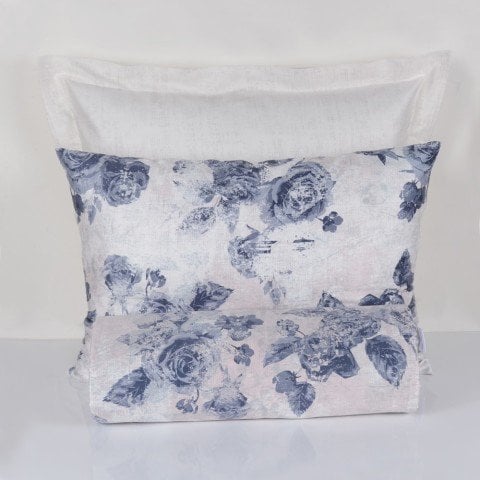 %100 Pamuk Saten Anya  Nevresim Takımı Lacivert - Çift Kişilik - Fitted Çarşaf